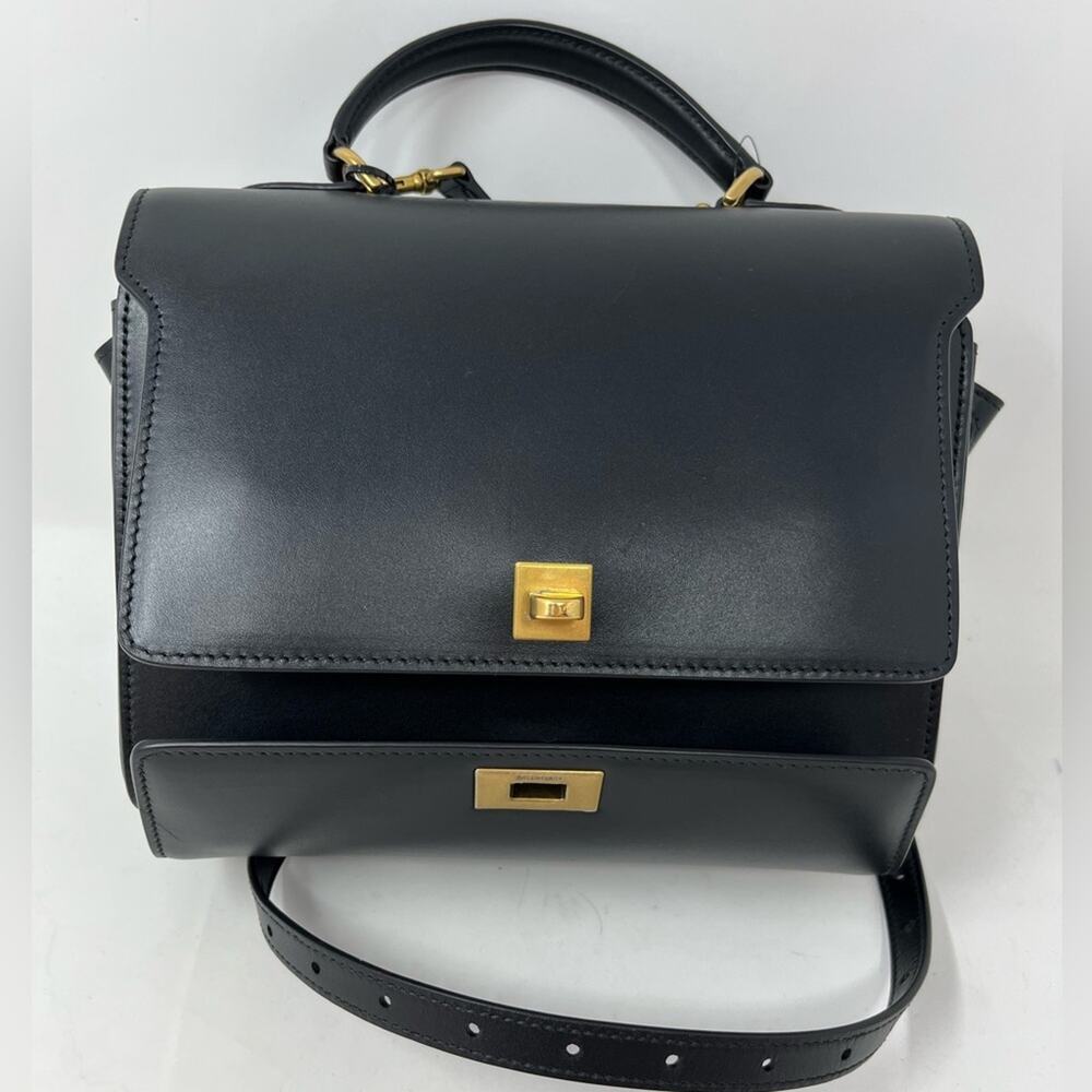 Balenciaga Small Money Bag Top Handle and Adjustable Crossbody Black Leather - Picture 6 of 11